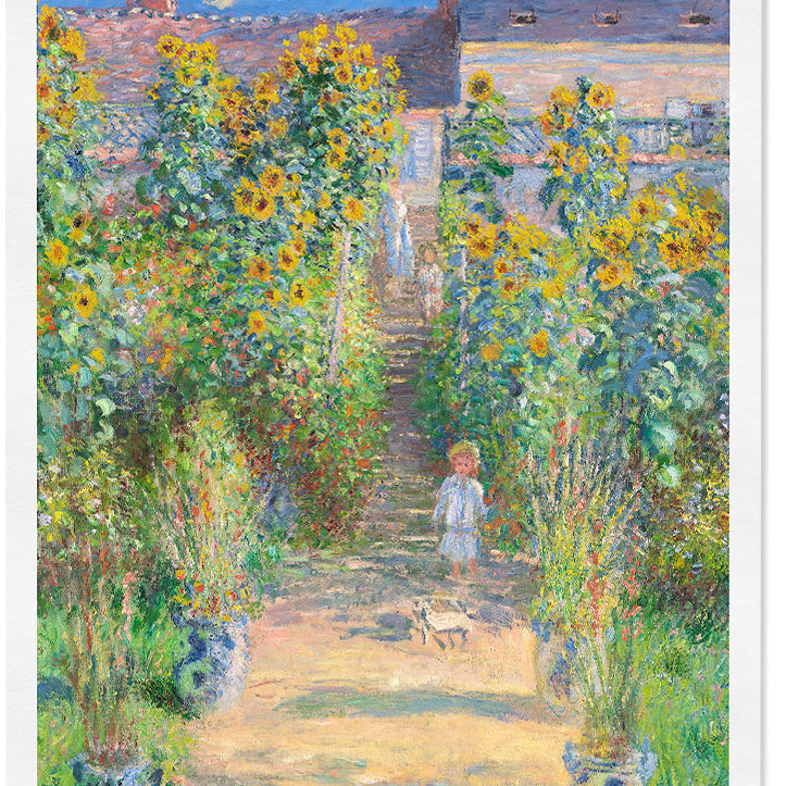 Claude Monet art print, showing his painting 'The Artist's Garden at Vétheuil' from 1881