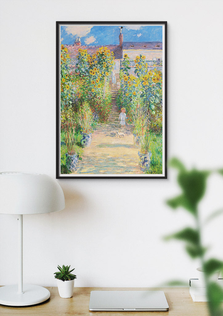 Claude Monet art print, showing his painting 'The Artist's Garden at Vétheuil' from 1881