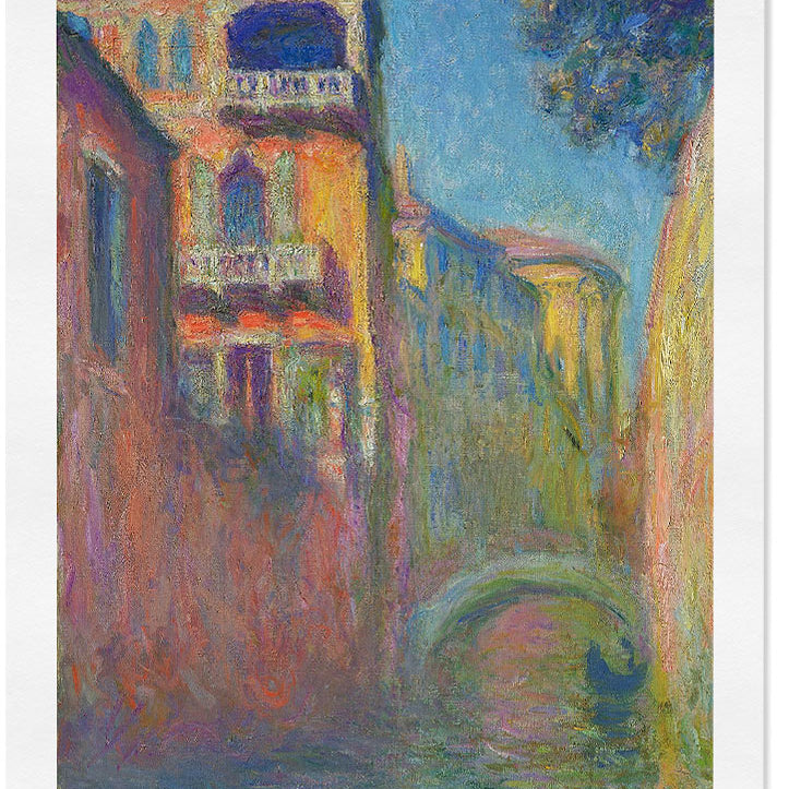 A beautiful Claude Monet art poster featuring his Italian landscape painting 'The Rio della Salute'.