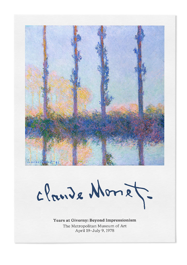 Claude Monet art print, exhibition poster, The Four Trees painting