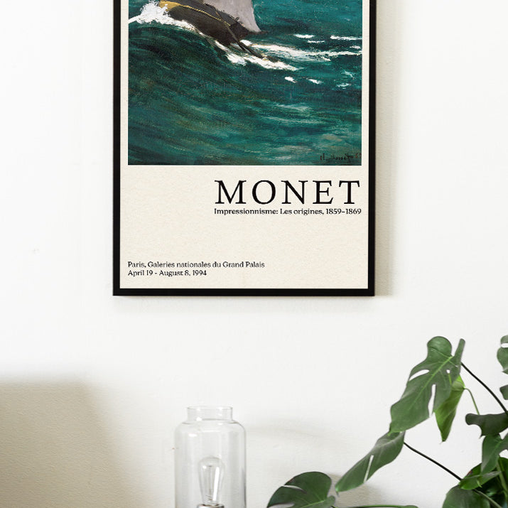 Claude Monet exhibition poster showing his painting 'The Green Wave'.