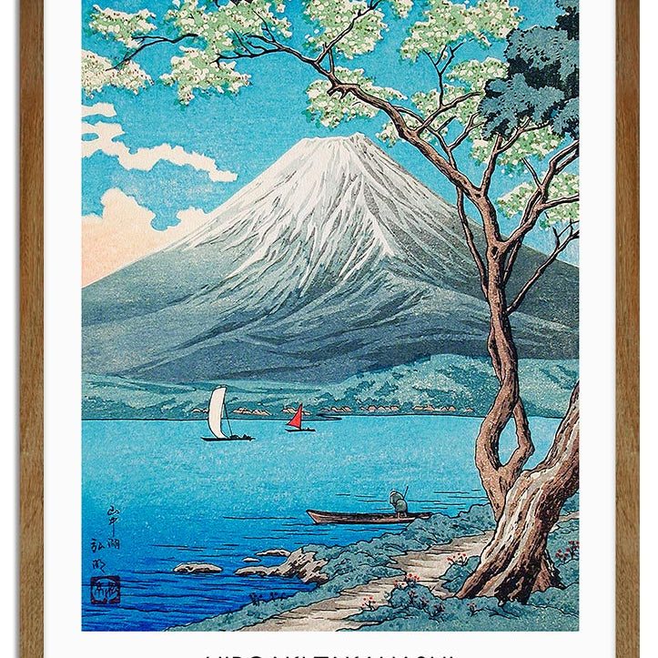 Japanese Art Print - Mount Fuji from Lake Yamanaka