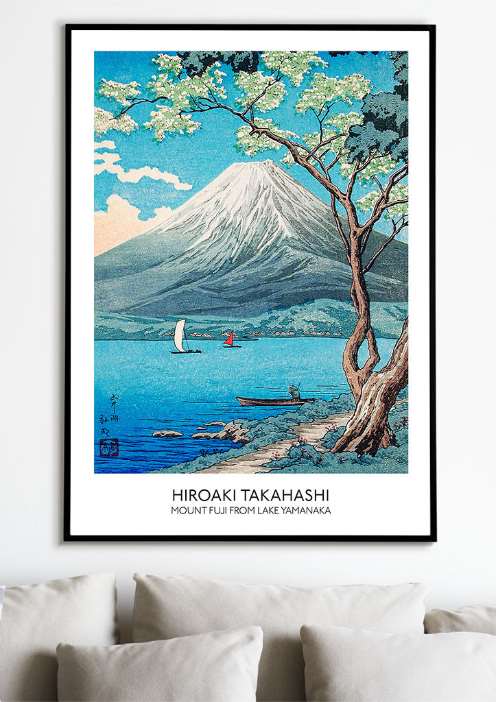 Japanese Art Print - Mount Fuji from Lake Yamanaka