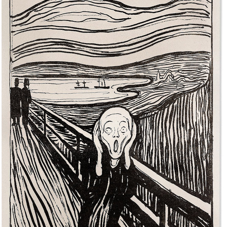 Edvard Munch 'The Scream' Black and White Poster