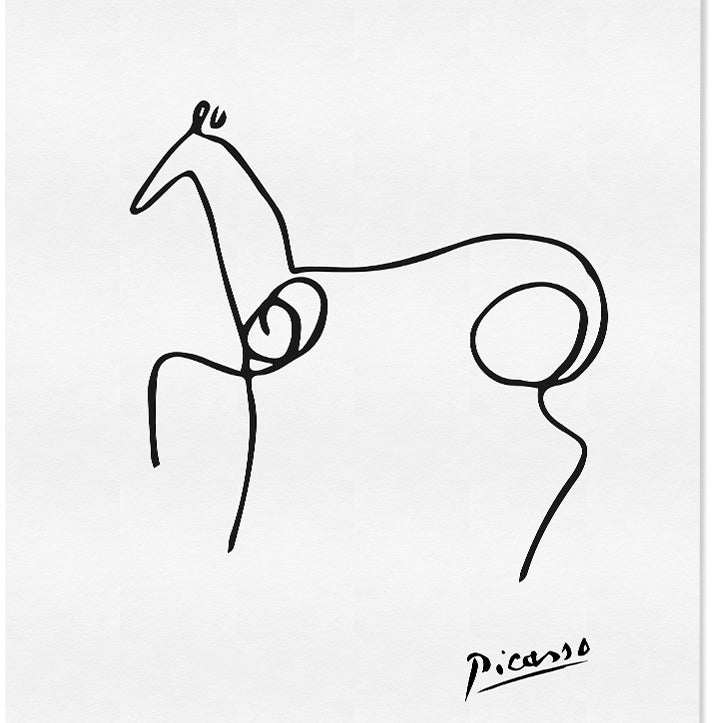 Picasso Line Drawing - Horse