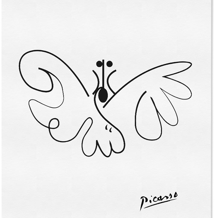 Pablo Picasso Line Art Poster - Butterfly