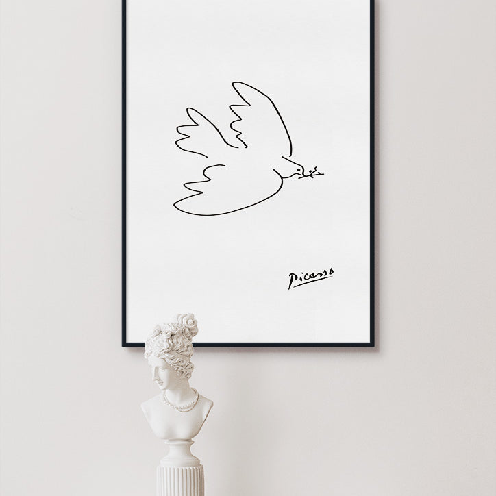 Pablo Picasso art poster showing his drawing the 'Dove of Peace'. 