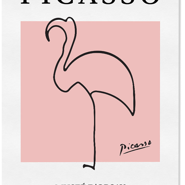 Picasso Line Art Drawing - Flamingo