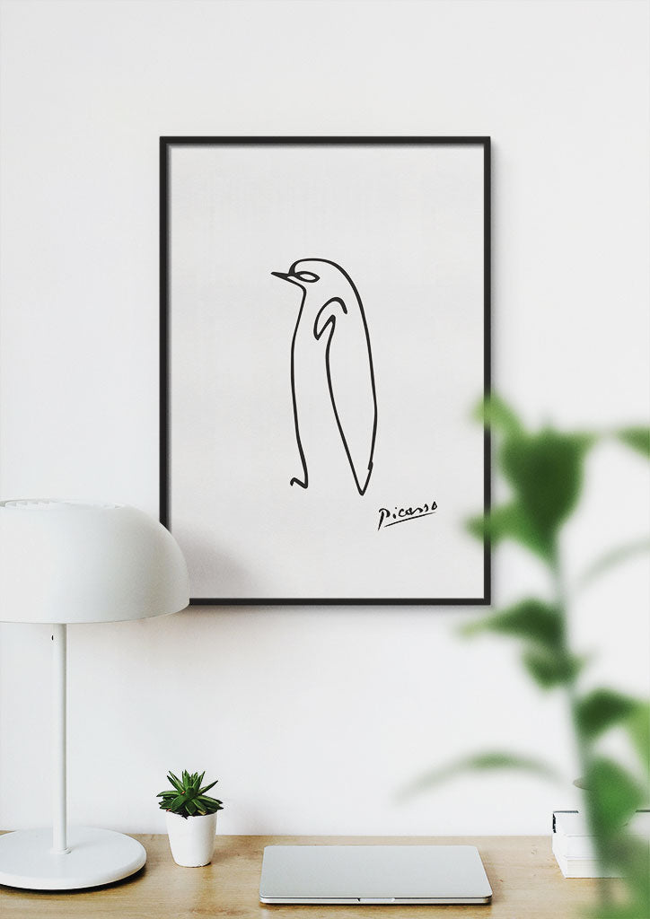 Picasso Line Drawing Print - Penguin 