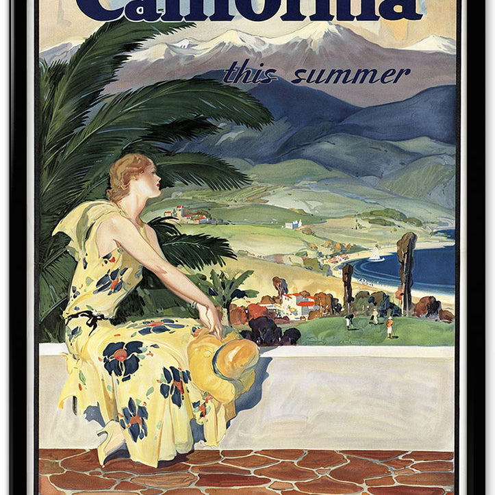 California This Summer Retro Travel Poster
