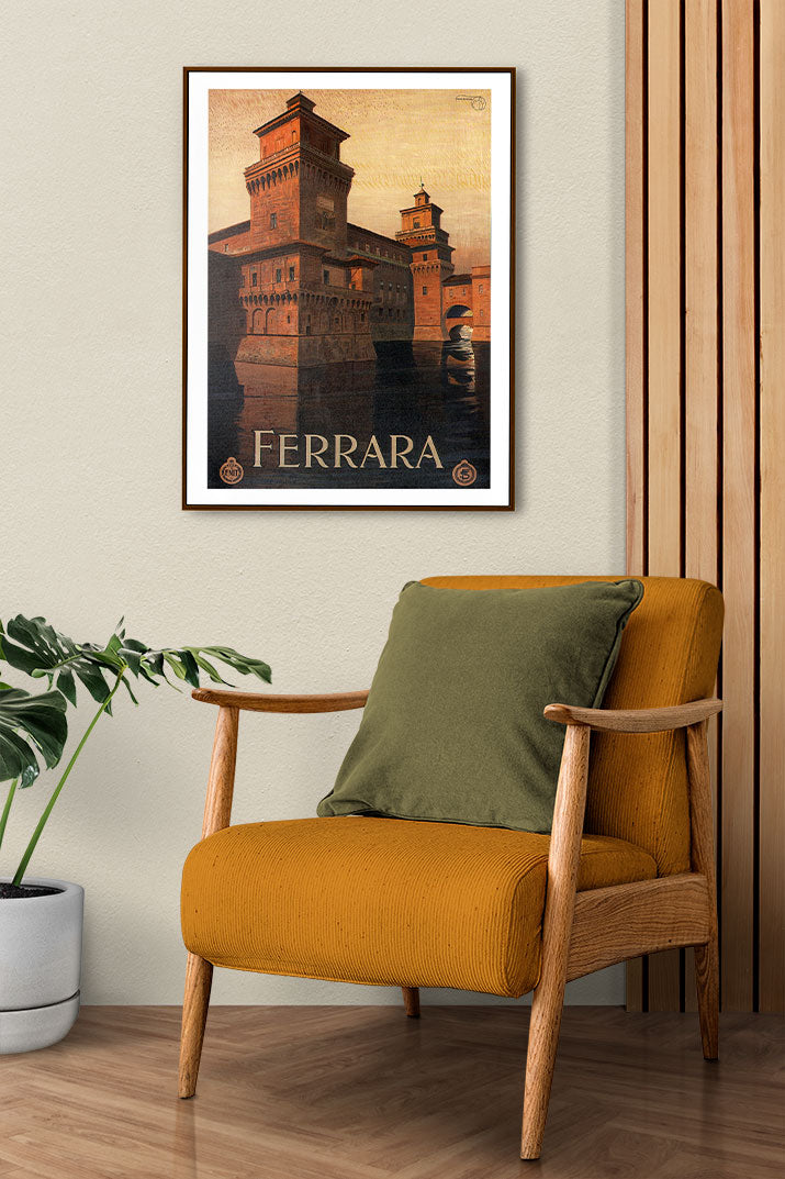 Ferrara, Italy Vintage Travel Poster