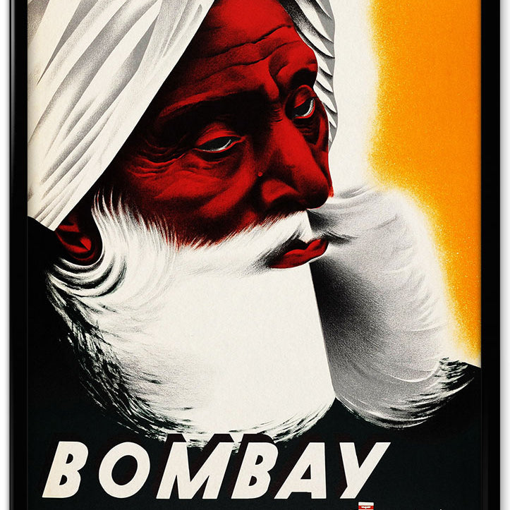 Bombay India Retro Travel Poster