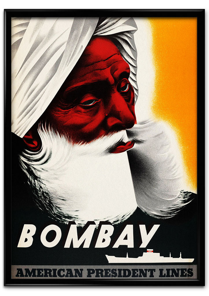 Bombay India Retro Travel Poster