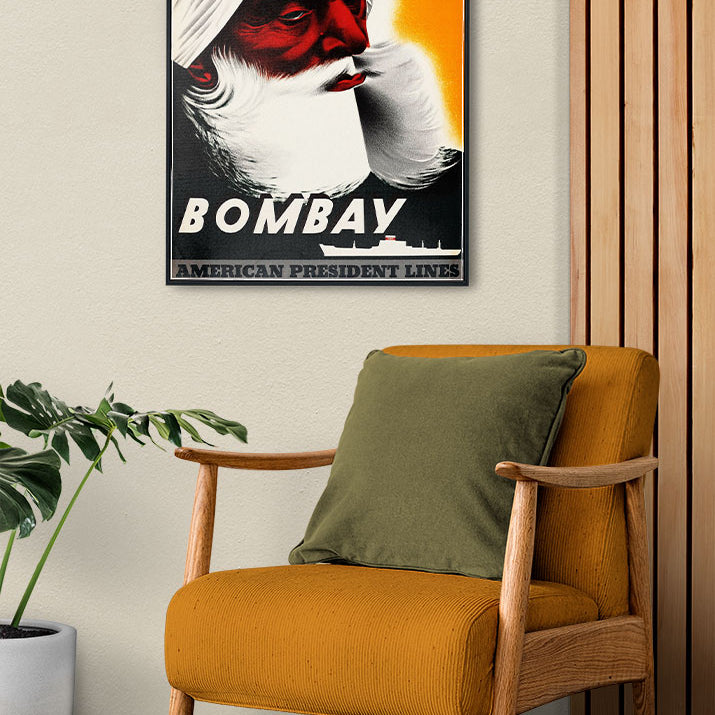 Bombay India Retro Travel Poster