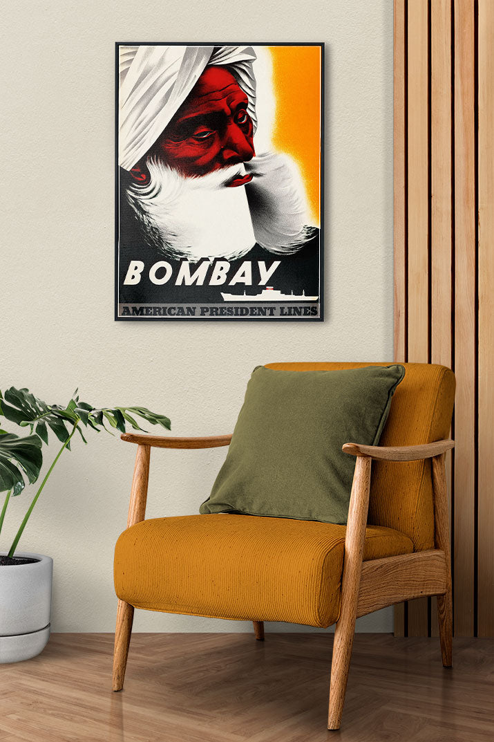 Bombay India Retro Travel Poster