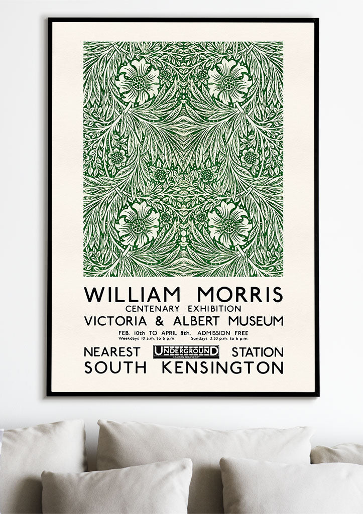 William Morris Exhibition Poster - Green Marigold