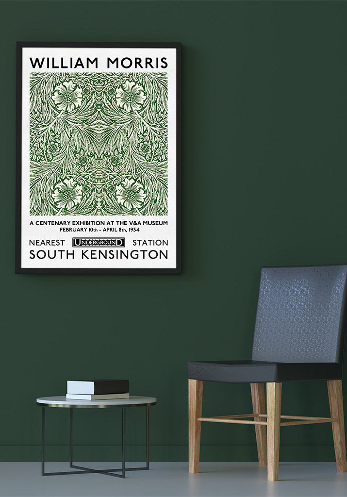 William Morris Exhibition Poster - Green Marigold