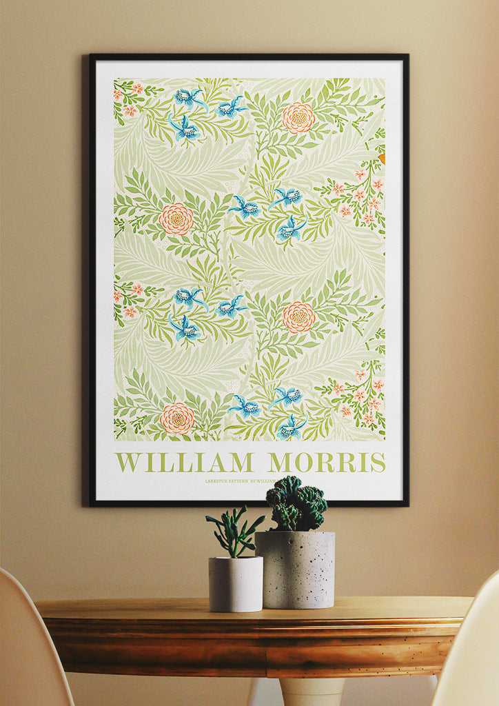 William Morris Larkspur Flower Art Print