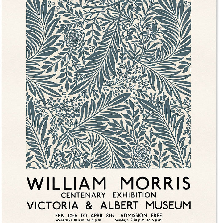 William Morris Larkspur Exhibition Poster (Grey)