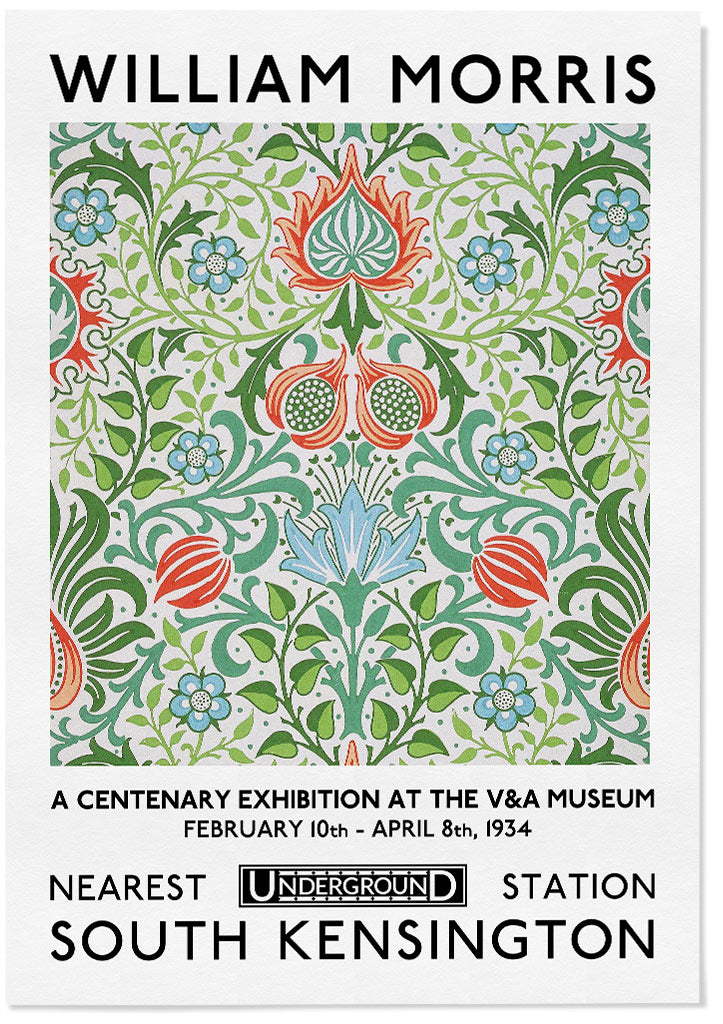 William Morris Centenary Exhibition Poster (Persian Flower)