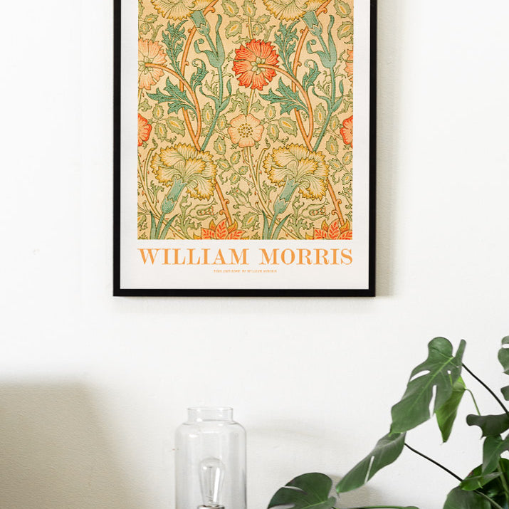William Morris Pink and Rose Art Poster