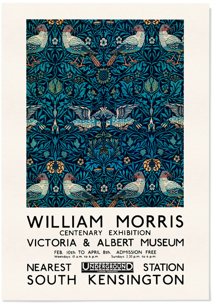 William Morris - Birds Pattern Exhibition Poster