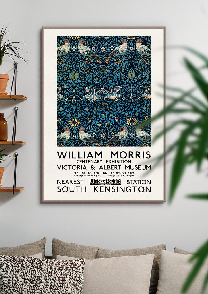 William Morris - Birds Pattern Exhibition Poster