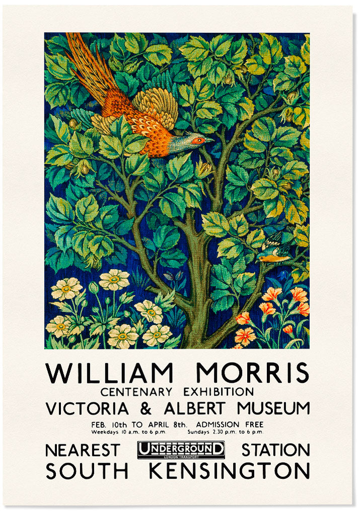 William Morris - Cock Pheasant Exhibition Poster