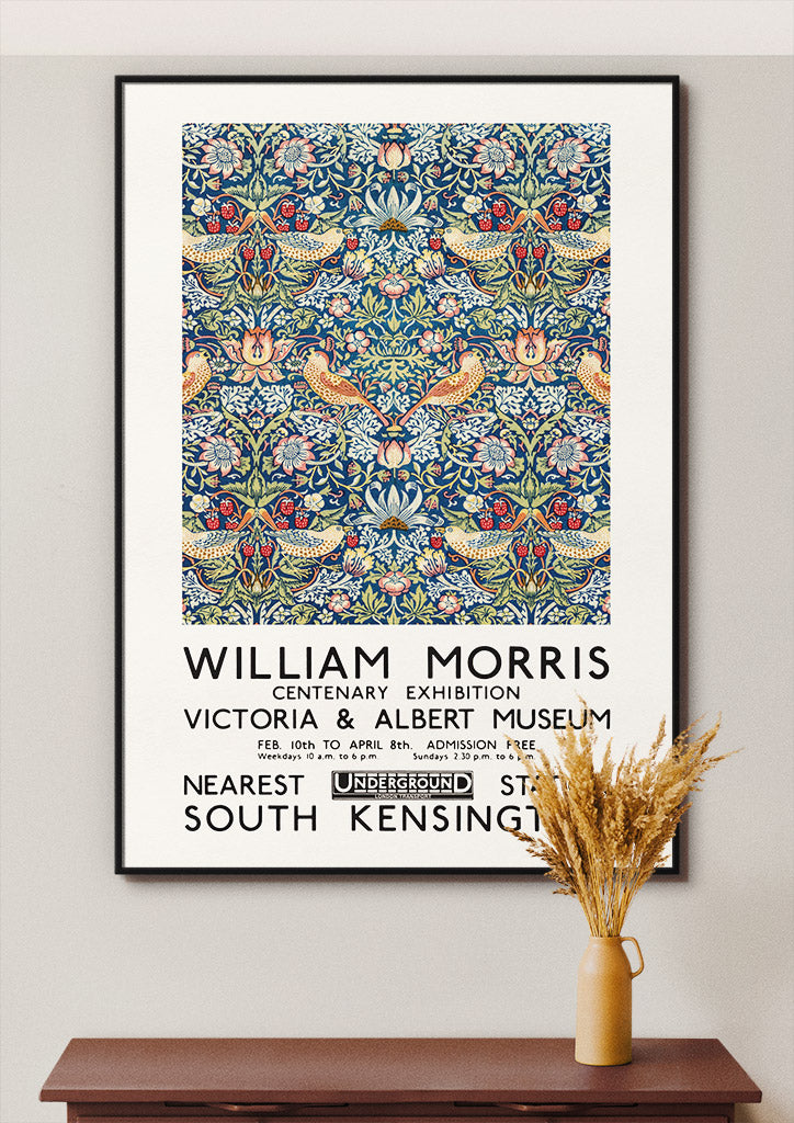 William Morris - Strawberry Thief Exhibition Poster