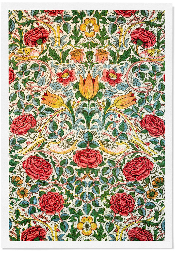 William Morris - Rose and Birds Art Poster
