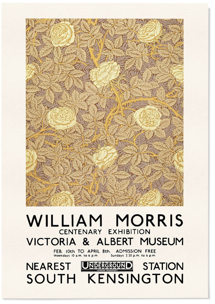 William Morris Exhibition Poster - Rose II