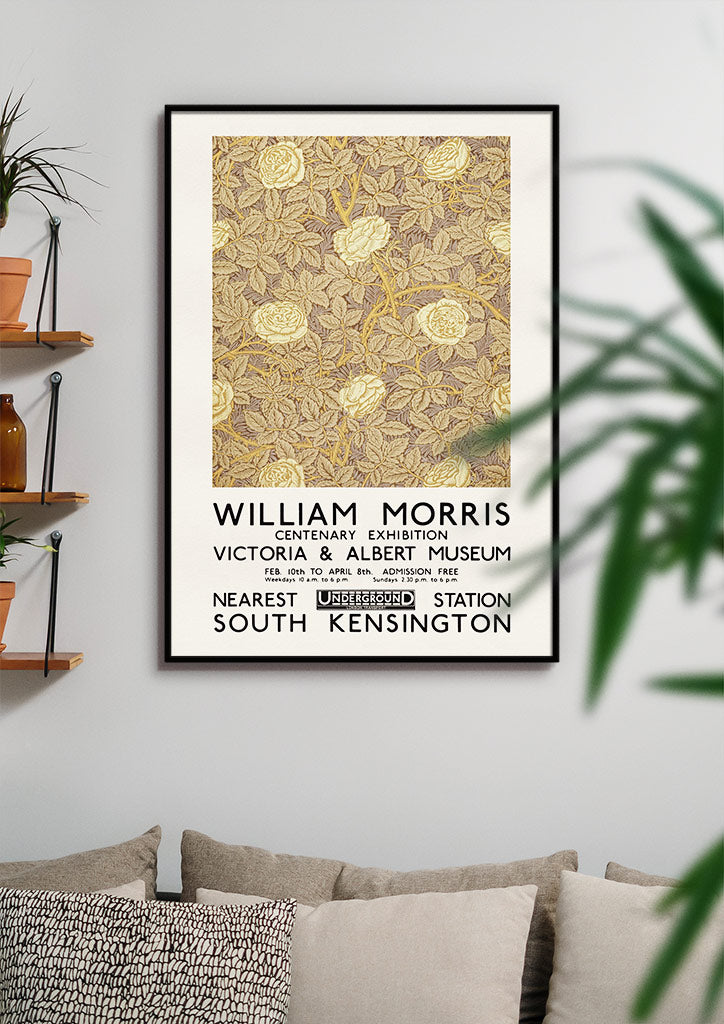 William Morris Exhibition Poster - Rose II
