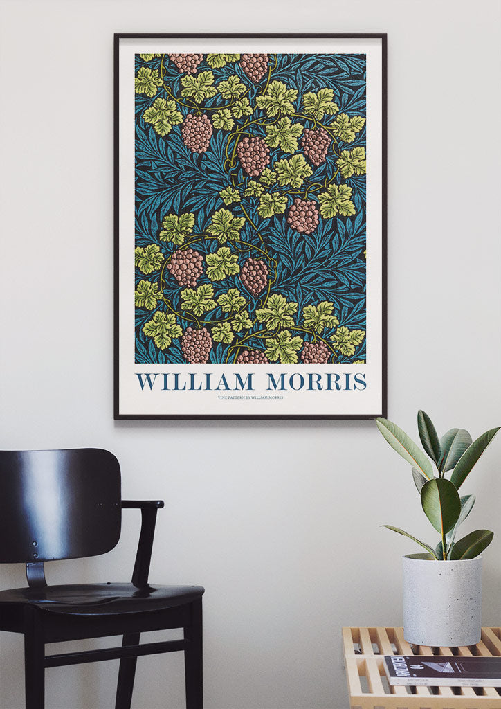William Morris Vine Pattern Art Poster (dark)